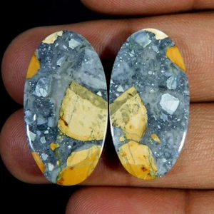 Natural Marvelous Maligano Jasper Pair Oval Cabochon 35.00Cts. Loose Gemstone - Picture 1 of 3