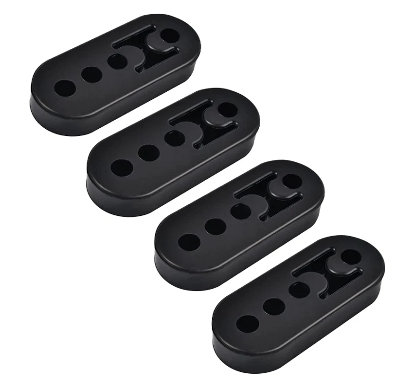 Colgador de escape de goma ajustable 4 piezas montaje de buje 4 orificios universal  Foto 1 de 4