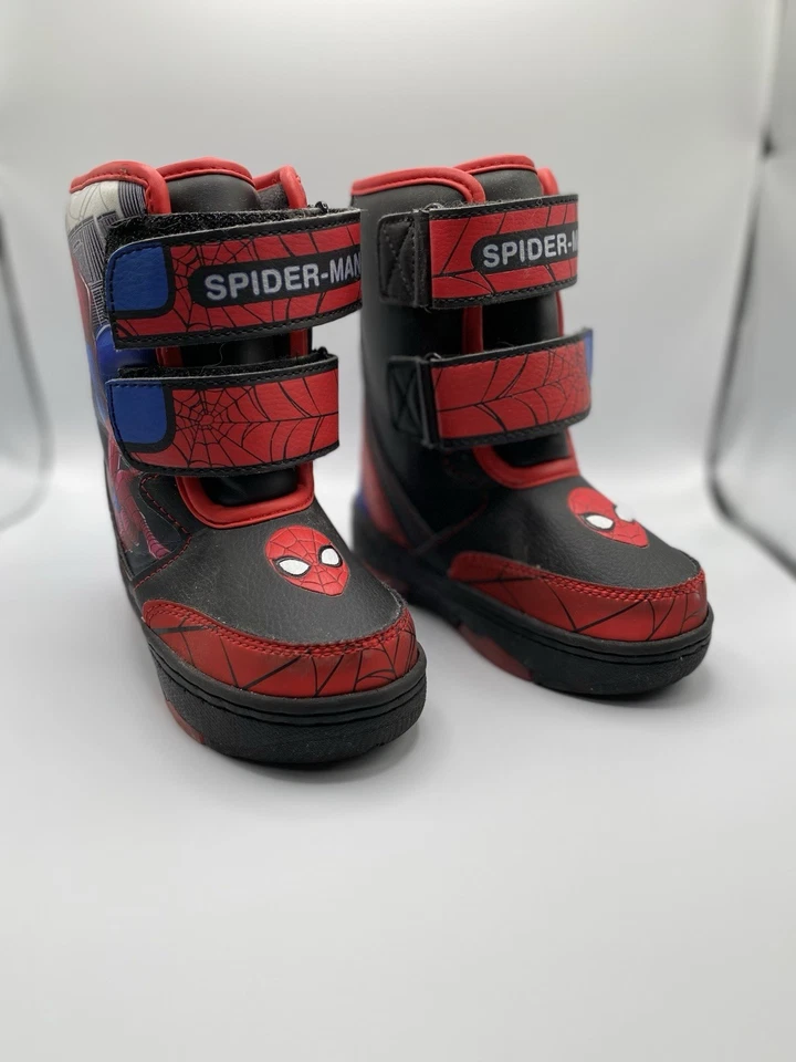 Marvel ребенка ясельного возраста крючок и петля середины икры зимние ботинки свет вверх Spider-Man - Изображение 1 из 4