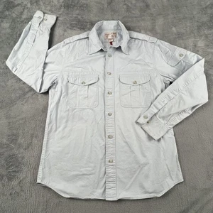 C.C. Filson Garment Shirt Mens Medium Light Blue Long Sleeve Fishing Cotton Hike - Picture 1 of 22