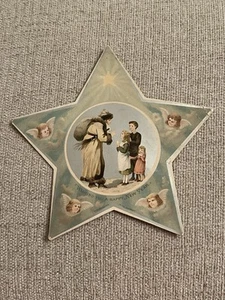 Antique Victorian Die Cut Santa Claus Star Tab Coat With Mica Glitter - Picture 1 of 9