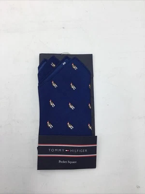 Tommy Hilfiger Men's Navy Blackwatch Christmas Hound Pocket Square - Image 1 of 2