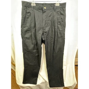 PACE Superior Quality Khakis Men's Black Flat Front Pleated Pants 34x30 Cotton - Picture 1 of 12