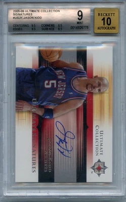 2005-06 ULTIMATE COLLECTION #US-JK JASON KIDD AUTOGRAPH, NETS - BGS 9 w/ 10 AUTO - Image 1 of 2