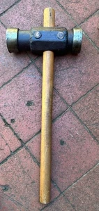 Vintage Live Oak shipwright caulking mallet / corking mallet cotton rope type - Foto 1 di 8