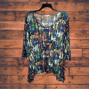 Blusa camiseta asimétrica multicolor Spense 2X - Imagen 1 de 5