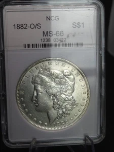 1882-O/S Morgan Silver Dollar–NCG Mint State- Over mintmark Variety RARE - Picture 1 of 4