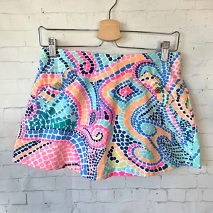 Lilly Pulitzer Madison Skort Size XS Mini Skirt Neon Pink Blue Resort Wear Prep - Picture 1 of 8