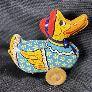 VINTAGE 1930er WYANDOTTE BLECH METALL ENTE ZUG SPIELZEUG - Bild 1 von 15