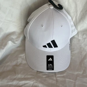 NWT Adidas Men's Game day 4 Stretch Fit Cap White L/XL - Picture 1 of 9