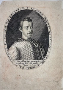 Portrait of Sigismund Báthory, Prince of Transylvania. Copper engraving. Сa 1600 - Bild 1 von 6