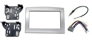 Silver Double Din Dash Install Kit w/Wiring Harness Radio Stereo Compatible w... - Picture 1 of 5