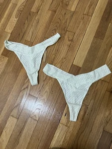 Skims Size 2x Bundle Of Thongs Bone Logo Mesh Thong Panty Women’s NWT Panties - Picture 1 of 6