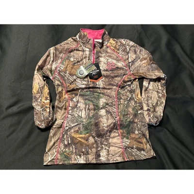 Realtree Pullover Camo Hunting Top Pink Trim Womens Medium NWT - Image 1 of 4
