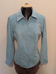 Talbots Petites leichte Shirtjacke Damen M Wildlederimitat Shacket Langarm - Bild 1 von 13