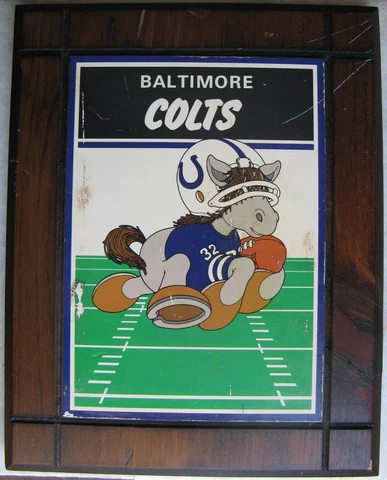 BALTIMORE COLTS circa 1978 Wood NFL Plaque (football team display) Cover