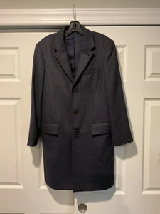 LORO Piana Dream Tweed Vintage Men’s Black Wool Trench Coat Overcoat Jacket, 36 - Picture 1 of 7