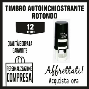 CUSTOM FIDELITY 12MM SELF INK ROUND STAMP + RESIN RUBBER - Picture 1 of 1