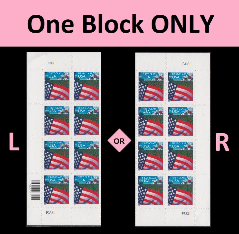 US 3449 Flag over Farm First Class 34c plate block 8 P3333 MNH 2001 - Image 1 of 1