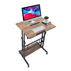 Rolling Table Laptop Cart for Standing or Sitting Mobile Laptop Desk Home Office