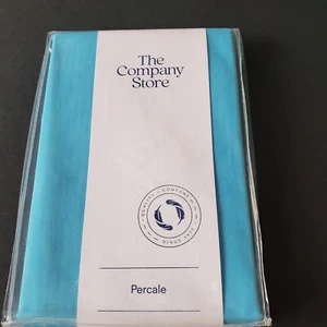 The Company Store Company Cotton Turquoise Percale KING Sham - Picture 1 of 5
