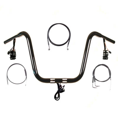 Kit de suspensión de mono precableado 1 1/4" negro 16" Harley Softail Fatboy 2011-2015 Foto 1 de 2