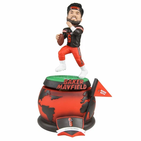 New!! Rare!! Vtg BAKER MAYFIELD Cleveland Browns SPINNING BASE BOBBLEHEAD /NFL Cover