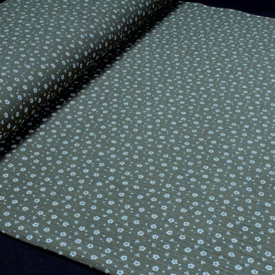 Stoff Baumwolle Musselin oliv Gänseblümchen Double Gauze Gaze Windeltuch - Bild 1 von 2