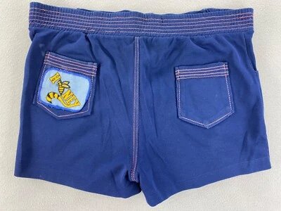 Y2K KMart Brand “Honey” Short Shorts Women’s 16 Blue Pink Retro Patch Bumblebee - Image 1 of 4