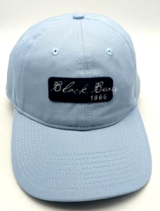 UNIVERSITY OF MAINE BLACK hat blue adjustable cap UMaine Bears Script Patch NEW - Picture 1 of 7