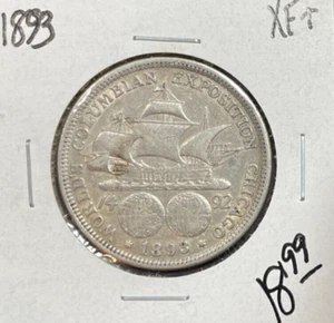 MEDIO DÓLAR CONMEMORATIVO DE PLATA EXPO 1893 ~ XF+ ~BONITA MONEDA~ - Imagen 1 de 2
