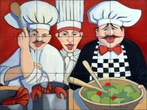 Chef Tile Backsplash Harrison Ceramic Mural Kitchen Food Art JHA017 - Picture 1 of 2