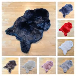 Faux Fur Sheepskin Rugs Washable Fluffy Warm Soft Hairy Plain Non Slip Rug Mat - Picture 1 of 12