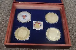 KING CHARLES 111 WINDSOR MINT XL GOLD PLATED COINS PLUS QUEEN PLATINUM JUBILEE - Picture 1 of 24