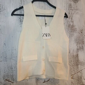 New without tag Zara Girl wool Vest in Ivory Size 9/10 botton - Picture 1 of 3