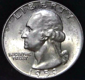 1959-D 25C Washington Quarter BU 90% Silver 22uar1228 - Picture 1 of 2