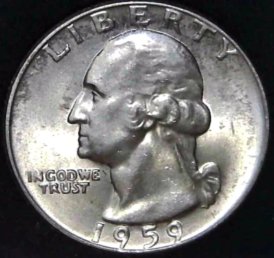 1959-D 25C Washington Quarter BU 90% Silver 22uar1228 - Image 1 of 2