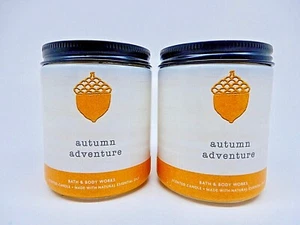 2 BATH & BODY WORKS AUTUMN ADVENTURE 1 WICK SCENTED CANDLE 7 oz NEW - Picture 1 of 10