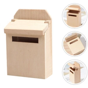 Miniature Blank Mail Box Doll House Mini Mail Box Miniature Wooden Flip Mailbox - Picture 1 of 12