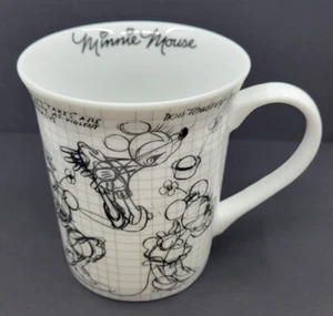Taza de café libro de bocetos Minnie Mouse Disney 12 oz blanco negro animación - Imagen 1 de 12