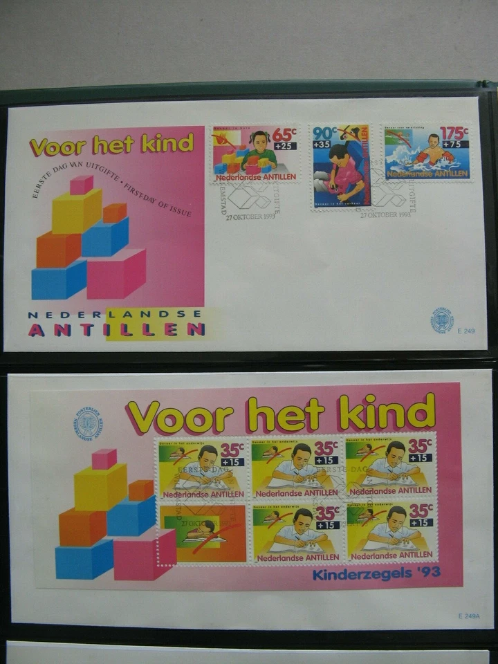 NETHERLANDS ANTILLES, 2x cover FDC 1993, children's welfare prevention education - Image 1 of 1