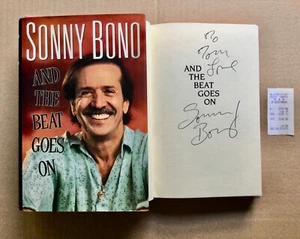 Sonny Bono Autografo Libro Firmato "e il ritmo continua" firmato il 18-07-91 - Foto 1 di 18