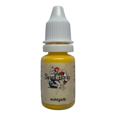 REACH-konforme Sailor Jerry Tattoofarbe echt gelb 10ml Tätowierfarbe Made in DE! - Bild 1 von 4