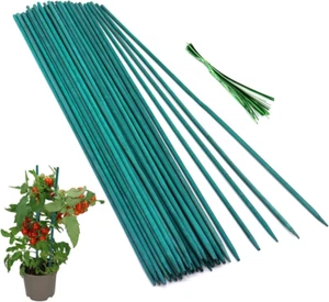 50 Pcs Plant Sticks Green Plant Stakes, Plant Support Garden Stakes for Indoor a - Picture 1 of 12