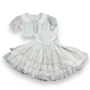 Vtg Martha’s Miniatures Circle Dress Pink Heart Party Sheer Chiffon +Jacket 6x - Picture 1 of 19