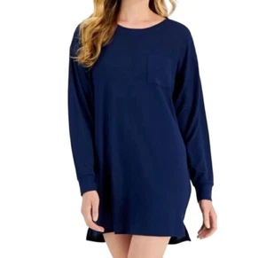NWT Jenni Super Soft Sleep Shirt Nightgown Pajama Long Sleeve Navy Sail - Picture 1 of 8