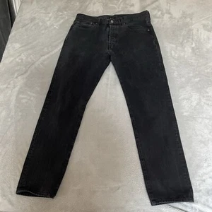 Levi’s 501 Men’s Premium Big E Slim Tapered Leg Denim Jeans Black Size W34 L30.5 - Picture 1 of 19