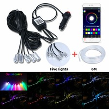 8M 6in1 RGB LED Car Interior Neon Strip Bluetooth APP Control Atmosphere Light