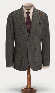 RRL Ralph Lauren 1920s Inspired Unconstructed Wool Tweed Sport Coat Jacket-M - Picture 1 of 12