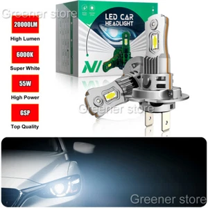 55W Auto LED Faro H4 H7 H8/H9/H11 9005 9006 9012 40000LM Lampada Lampadina 6000K - Picture 1 of 17